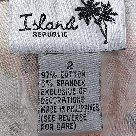 Island Republic Green Orange Floral Topical Beach Hawaiian Cropped Pants Size 2 - Picture 9 of 11